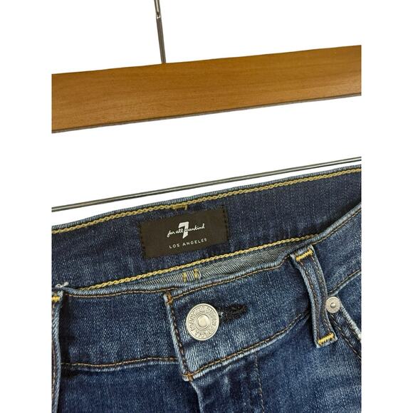 7 For All Mankind Dark Wash Dojo Flare Jeans Womens Size 29 - Picture 3 of 9